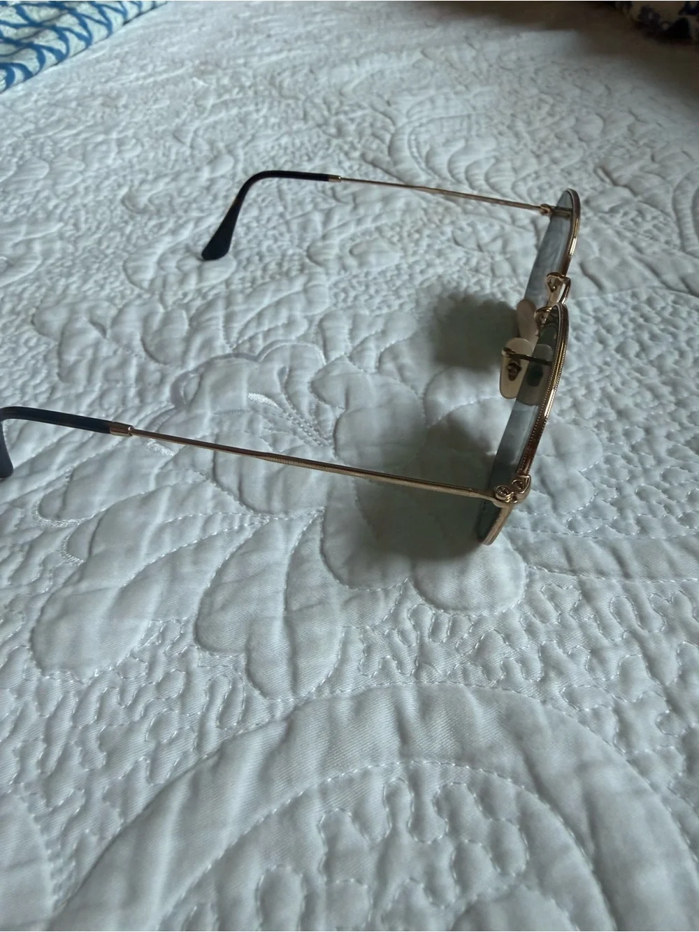 Ray-Ban Hexagonal Flat Lenses Gold G-15 Green Sunglasses